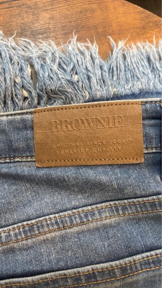 Pantalones vaqueros Brownie azules con flecos