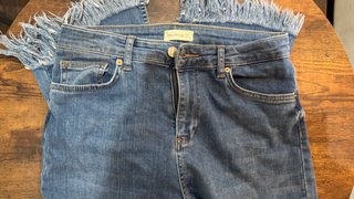 Pantalones vaqueros Brownie azules con flecos