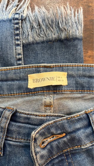 Pantalones vaqueros Brownie azules con flecos