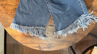 Pantalones vaqueros Brownie azules con flecos