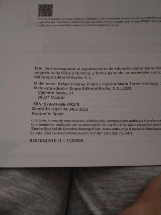 Libro Física y química 2° de la Eso.