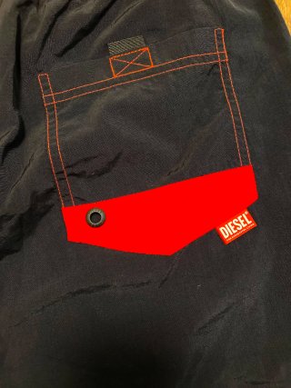 Bañador Diesel Negro y Rojo talla M
