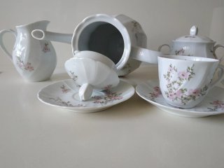 Juego de Porcelana Limoges Flores Rosas
