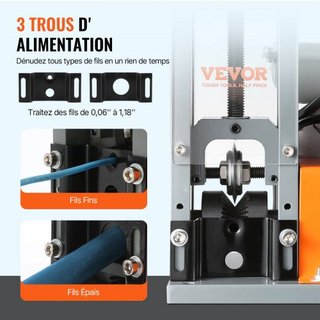 Máquina Automática de Desforre de Cables, Desforrador de Cables Eléctrico Motorizado de 1.5mm-30mm, 180W, 18.3 m/min Pelador de Cables con Referencia de Profundidad de Desforre Visible, para Recic...