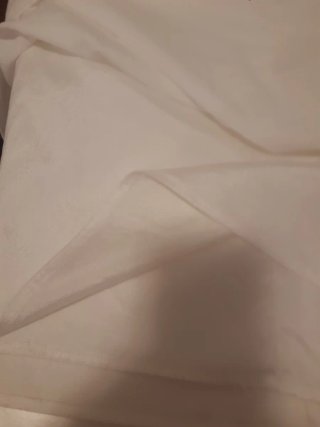 Falda larga blanca con volante, caída recta 36/38