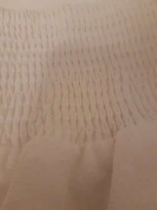 Falda larga blanca con volante, caída recta 36/38