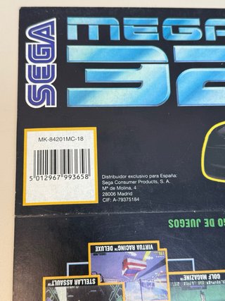 Carátula original Sega Mega Drive 32 X motocross