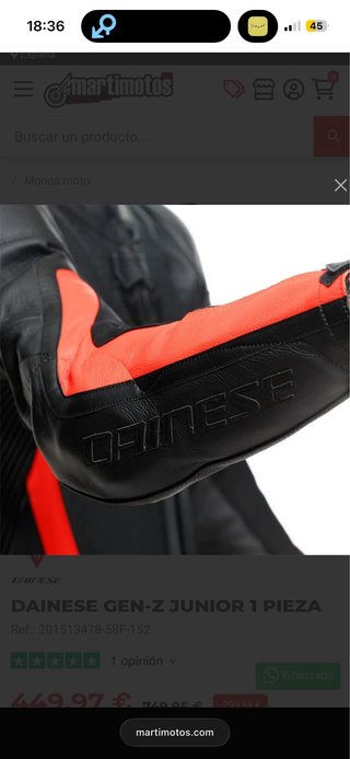Mono Dainese niño nuevo a estrenar