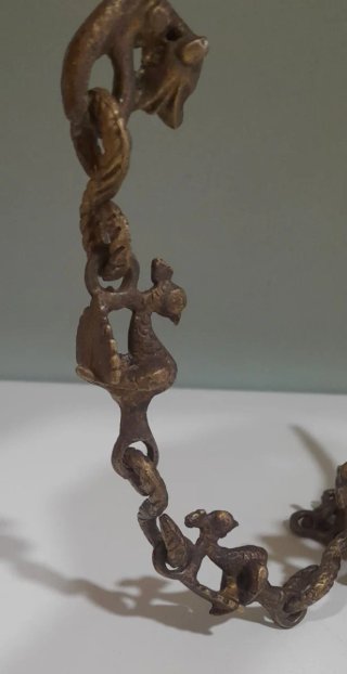 Lámpara hindú de bronce pájaro