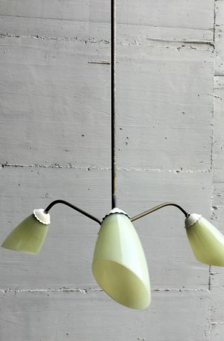 Lampadario vintage anni '60 vetro e metallo