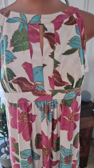 Vestido Verano Flores Beige Multicolor