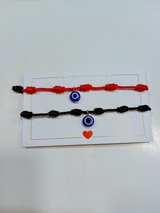 2 Pulseras 7 Nudos Ojo Turco