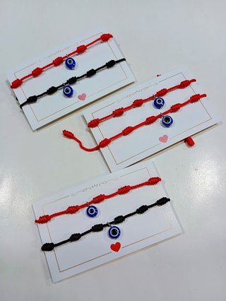 2 Pulseras 7 Nudos Ojo Turco