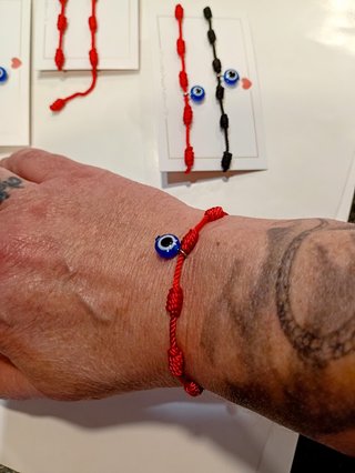 2 Pulseras 7 Nudos Ojo Turco
