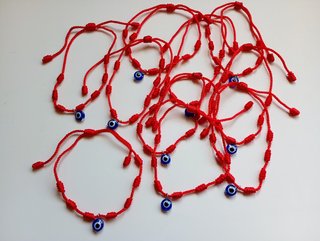 2 Pulseras 7 Nudos Ojo Turco