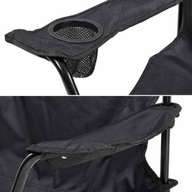 Silla Camping Metal Plegable Negra