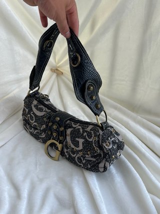 Bolso de hombro vintage  Beige y Negro