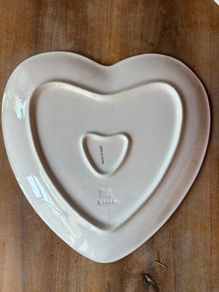 Set 2 Piatti Cuore Ceramica Vintage