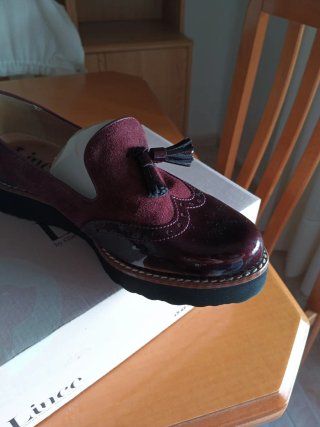 Zapatos charol y ante mujer