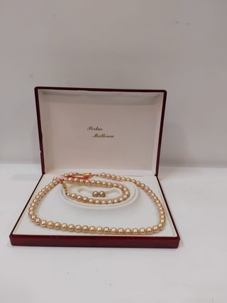 Juego Perlas Mallorca Collar Pulsera Pendientes