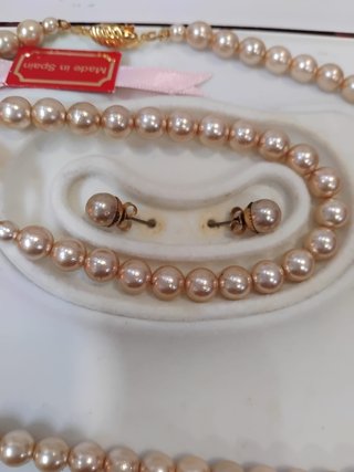 Juego Perlas Mallorca Collar Pulsera Pendientes