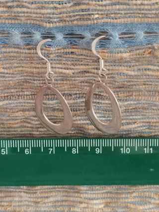 Pendientes Plata de Ley Aro Ovalado