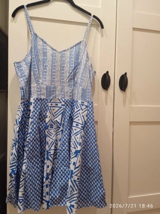 Vestido corto HHG azul y blanco Talla XL