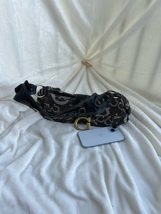 Bolso de hombro vintage Beige y Negro