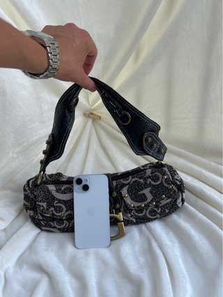 Bolso de hombro vintage Beige y Negro