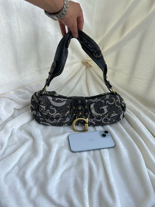 Bolso de hombro vintage Beige y Negro