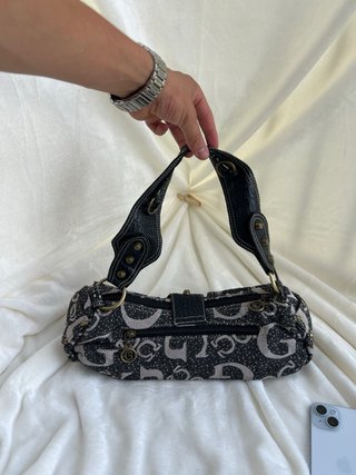 Bolso de hombro vintage Beige y Negro