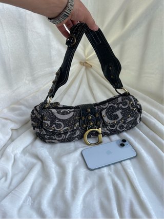 Bolso de hombro vintage Beige y Negro