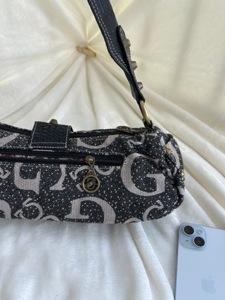 Bolso de hombro vintage Beige y Negro