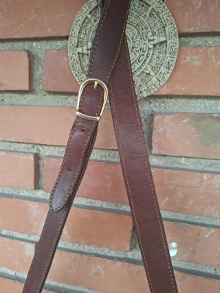Bolso vintage cuero negro y marrón