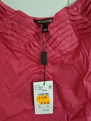 Camiseta tirantes Amitié rosa Talla 40