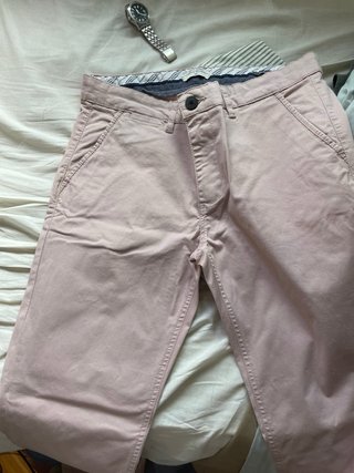 Pantalones Chinos Casual Rosa