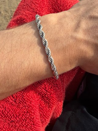 Pulsera de plata estilo cadena
