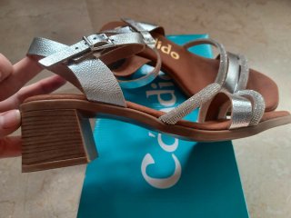 Sandalias mujer Candido Piel Plata Talla 38
