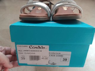 Sandalias mujer Candido Piel Plata Talla 38