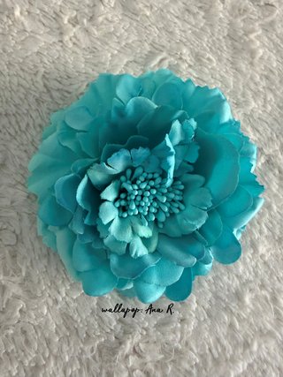 Conjunto flamenca pendientes aro y flor turquesa