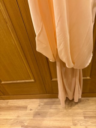 Vestido largo Zara rosa con pedrería