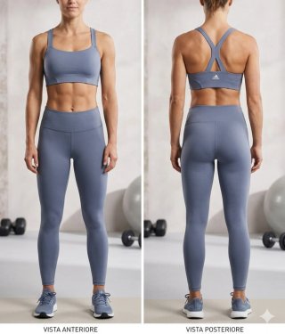 Adidas LS Yoga Bra Top Sportivo Blu