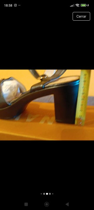 Sandalias negras tacón mujer longitud pie 25, 5