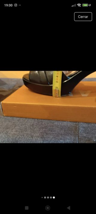 Sandalias negras tacón mujer longitud pie 25, 5