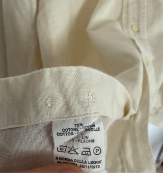 Camisa Vintage Roccobarocco Lino y Algodón Beige