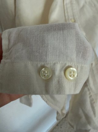 Camisa Vintage Roccobarocco Lino y Algodón Beige