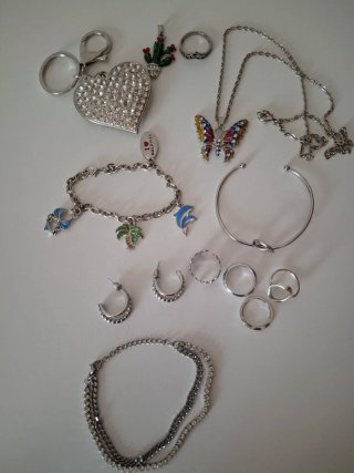 Lote de Joyas Corazón, Mariposa y Cactus