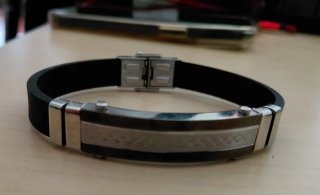 Pulsera Acero Inoxidable y Silicona Hombre