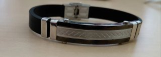 Pulsera Acero Inoxidable y Silicona Hombre
