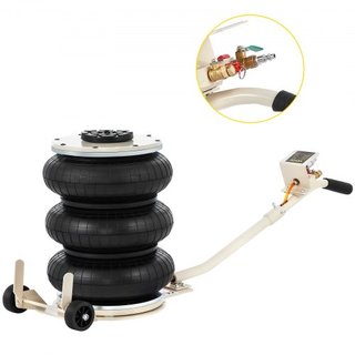 Gato Neumático de 5 Toneladas/4999.9 kg Gato de Aire de Triple Bolsa Altura de Elevación 16.5-40.6 cm Gato Inflable para Automóviles Gato de Aire Neumático 4999.9 kg de Capacidad Elevación Extrema...